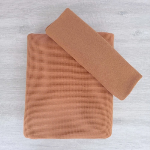 *REMNANT 2 PIECE BUNDLE* European Classic Waffle Knit, Oeko-Tex, Nude Blush & Nude Blush Ribbing
