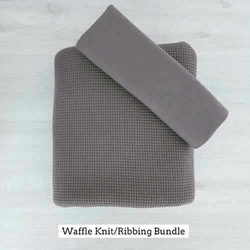 *2 PIECE BUNDLE DEAL* European Winter Waffle Knit, Oeko-Tex, Pewter & Pewter Ribbing