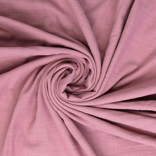 *REMNANT 105cm* European 'Linen Look' Cotton Double Muslin, Oeko-Tex, Rose