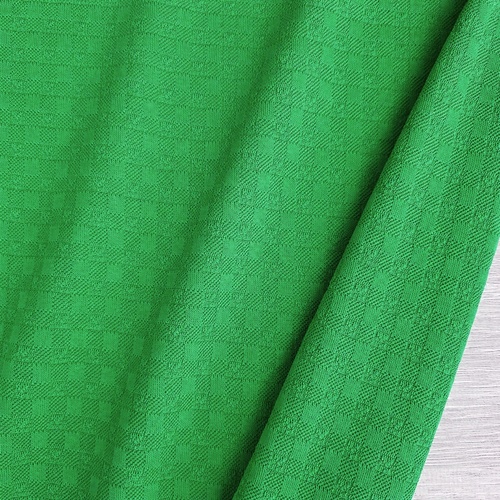 European Textured Jacquard Look Cotton Jersey Knit, Oeko-Tex, Shamrock