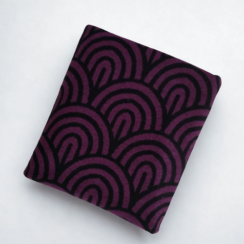 *REMNANT 147cm* Cosy Stretch Cotton Knit Flannel, Fan Plum