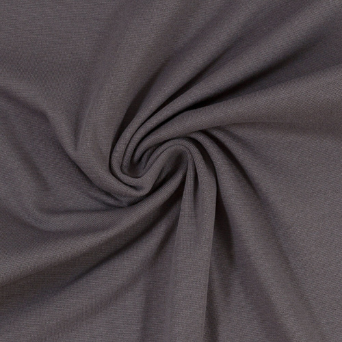 *REMNANT 116cm* European Cotton Elastane Jersey, Solid, Oeko-Tex, Warm Charcoal Grey