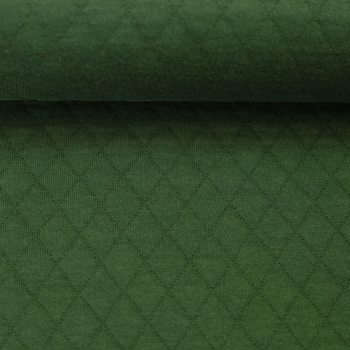 *REMNANT 123cm* European Quilted Knit, Oeko-Tex, Diamonds, Olivine