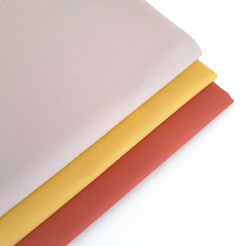 Solid Woven Cotton Bundle - Yellow, Antique Red & Sandstone