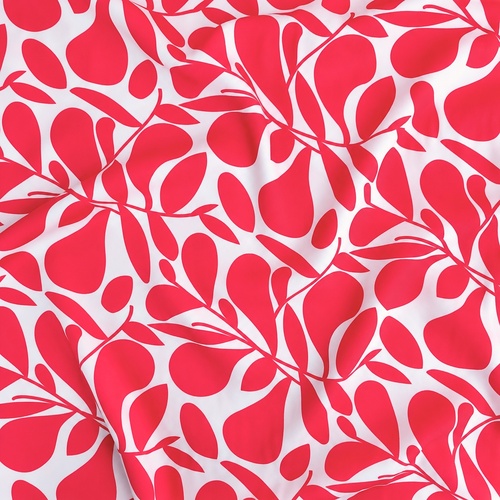 European Woven Viscose, Oeko-Tex, Leaf Dance Pink