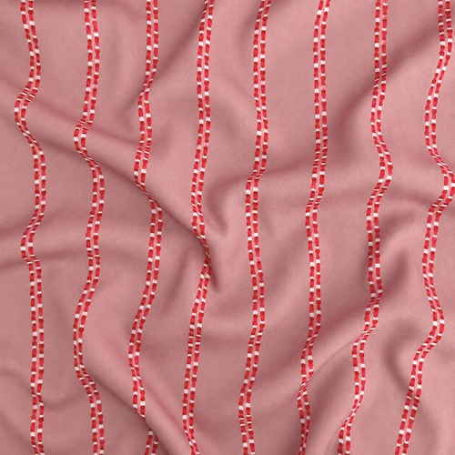 European Woven Viscose, Oeko-Tex, Running Stitch Dark Rose