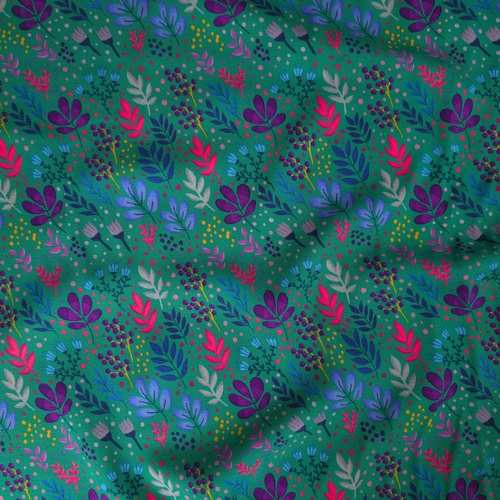 European Woven Viscose, Oeko-Tex, Wildflower Waltz Green