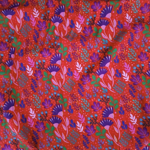 *REMNANT 93cm* European Woven Viscose Twill, Oeko-Tex, Full Bloom Red