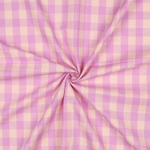Picnic Gingham, European Yarn Dyed Woven Cotton, Petal Pink