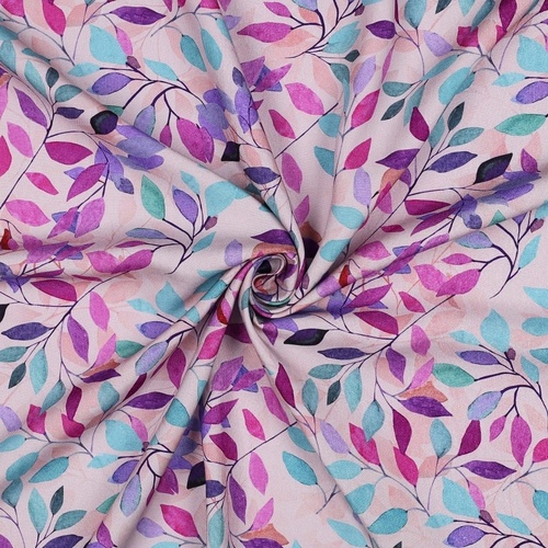 European Woven Viscose, Oeko-Tex, Enchanted Leaves