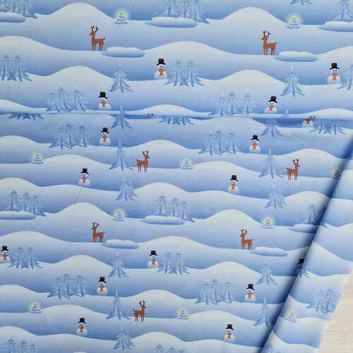 *REMNANT 86cm* European Cotton Elastane Jersey, Oeko Tex, Winterland Cornflower Blue