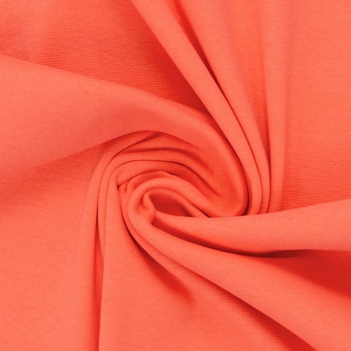 European Cotton Elastane Jersey, Solid, Oeko-Tex, Papaya SS26