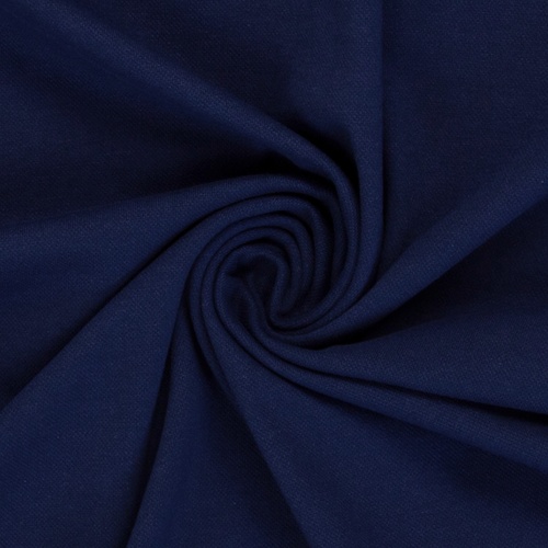 European Textured Polo Cotton Jersey, Oeko-Tex, Midnight Blue
