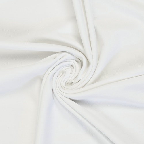 European Textured Polo Cotton Jersey, Oeko-Tex, White