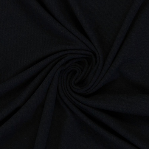 European Textured Polo Cotton Jersey, Oeko-Tex, Black