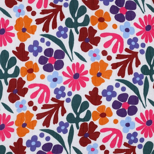 European Double Gauze, Oeko-Tex, Blooming Happy