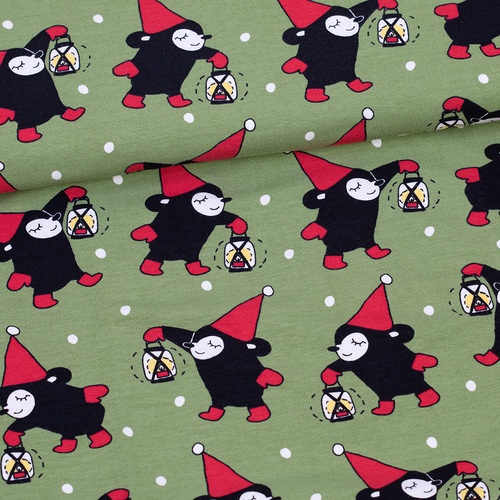 *REMNANT 131cm* PaaPii Design, GOTS Organic Jersey, Elf Fen Red