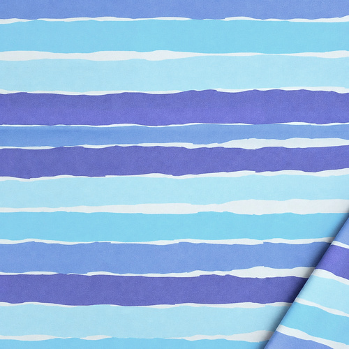 European Cotton Elastane Jersey, Oeko-Tex, Stripey - Ocean Breeze
