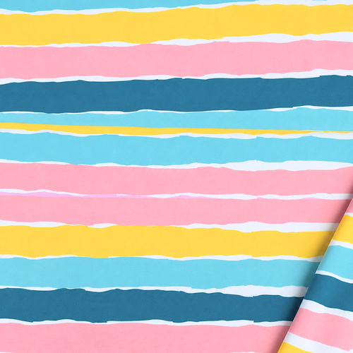 European Cotton Elastane Jersey, Oeko-Tex, Stripey - Summer Days