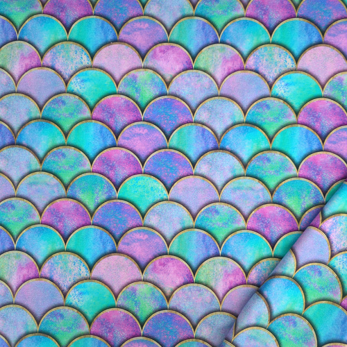 European Cotton Elastane Jersey, Oeko-Tex, Mermaid Dream