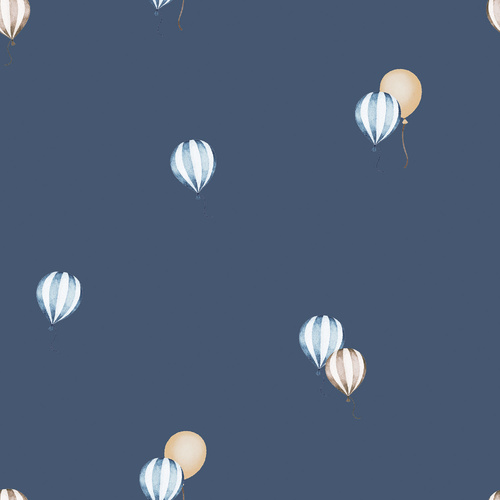 *REMNANT 50cm* European Cotton Elastane Jersey, Oeko-Tex, Hot Air Balloon Denim Blue