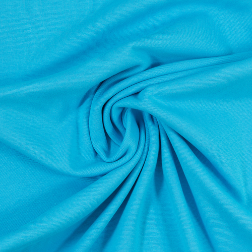European Cotton Elastane Jersey, Solid, Oeko-Tex, Light Turquoise