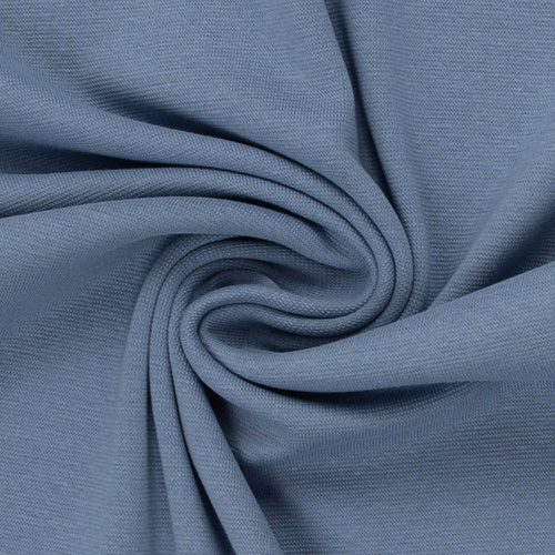 European Cotton Elastane Jersey, Solid, Oeko-Tex, Blue Grey