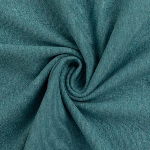 *REMNANT 53cm* European Cotton Elastane Jersey, Oeko-Tex, Melange Teal