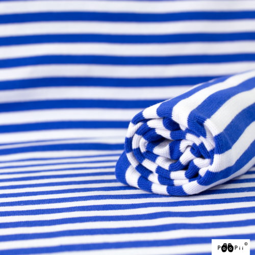 PaaPii Design, Ribbing GOTS Organic Blue/White Striped