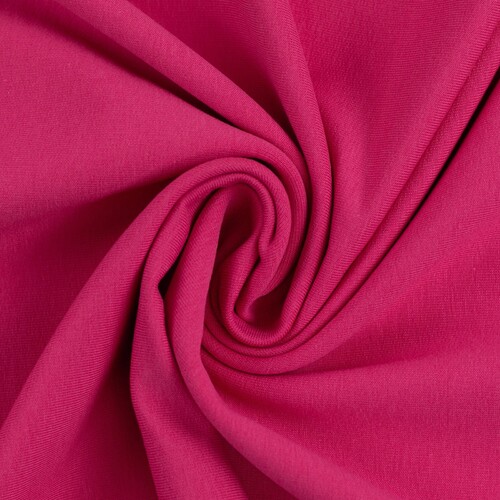 European Cotton Elastane Jersey, Solid, Oeko-Tex, Bright Pink