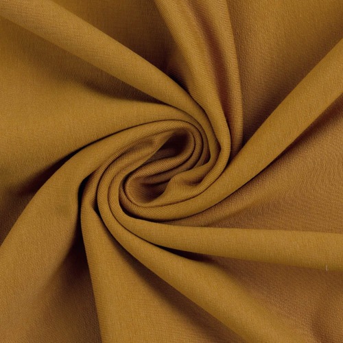 European Cotton Elastane Jersey, Solid, Oeko-Tex, Golden Ochre