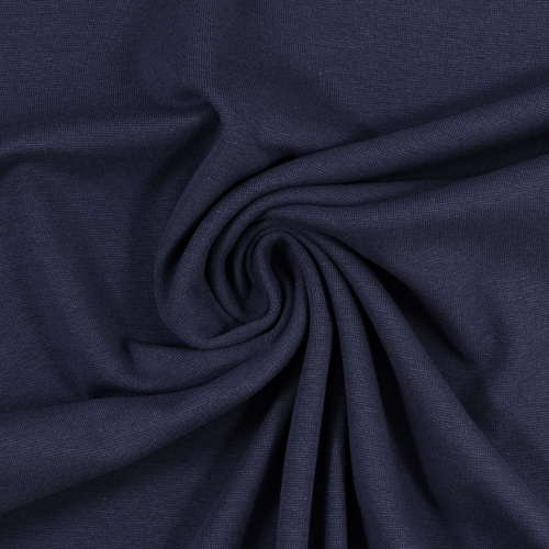 European Cotton Elastane Jersey, Solid, Oeko-Tex, Navy