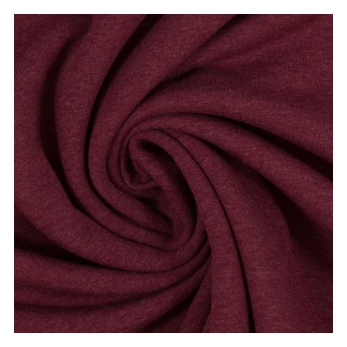 *REMNANT 83cm* European Cotton Elastane Jersey, Oeko-Tex, Melange Burgundy