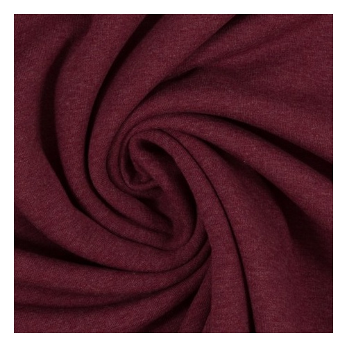 European Cotton Elastane Jersey, Oeko-Tex, Melange Burgundy