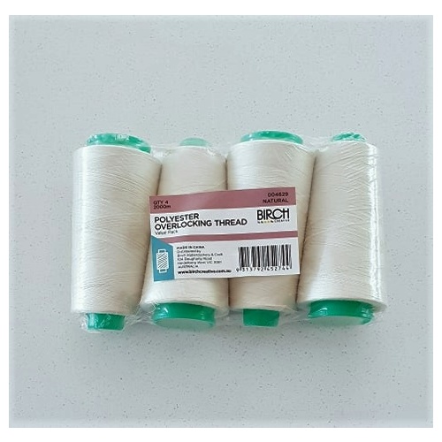 Birch, Overlocking Thread, Value 4 pack, Natural