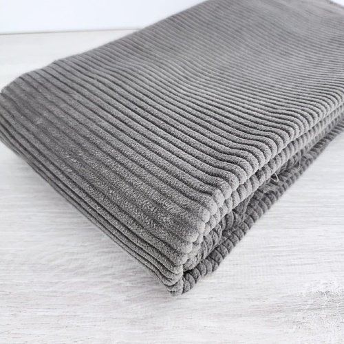 European Wide Corduroy, Plain, Grey