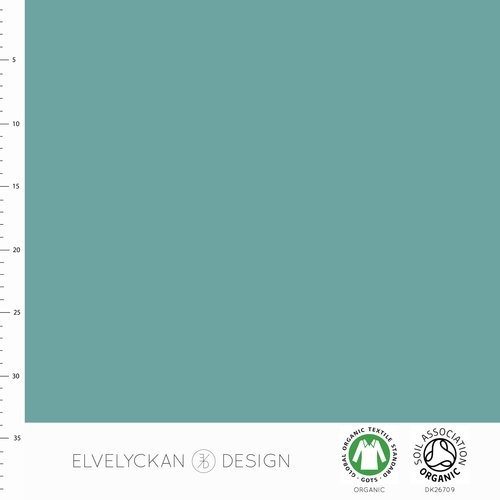 Elvelyckan GOTS Organic Ribbing, Solid Aqua 30cm