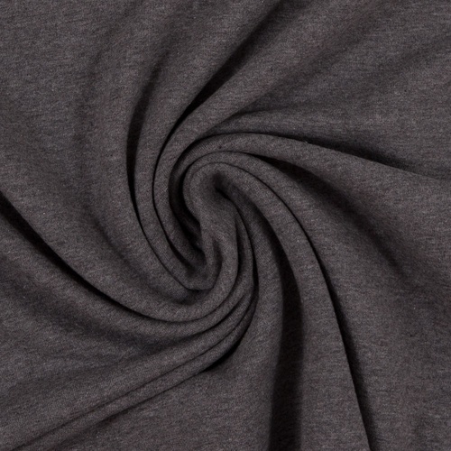 European Jogging Sweater Knit, Oeko-Tex, Melange Dark Grey