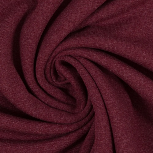 European Jogging Sweater Knit, Oeko-Tex, Melange Burgundy