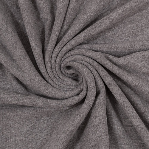 European Knitted Brushed Cotton, Mid Weight Melange Light Grey