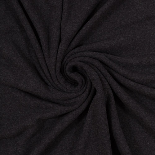 European Knitted Brushed Cotton, Mid Weight, Dark Charcoal Grey