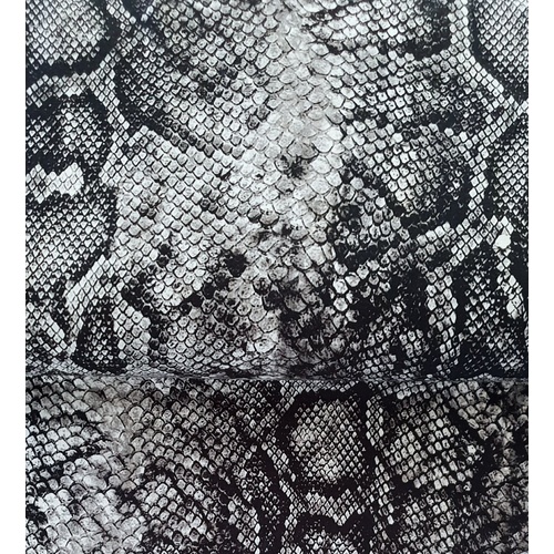 European Knit, Brushed French Terry , Snake Pattern, Black