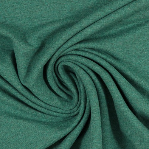 European Jogging Sweater Knit, Oeko-Tex, Melange Dark Green