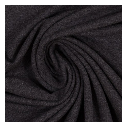 European Jogging Sweater Knit, Oeko-Tex, Melange Charcoal Grey