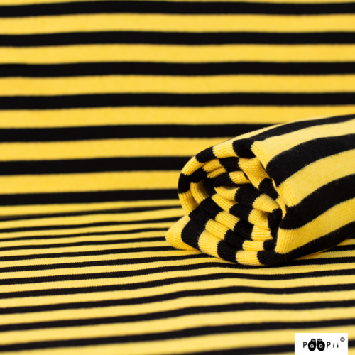 PaaPii Design, Ribbing GOTS Organic Yellow/Black Striped