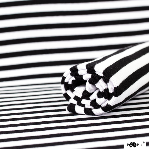 PaaPii Design - Ribbing GOTS Organic Black/White Striped