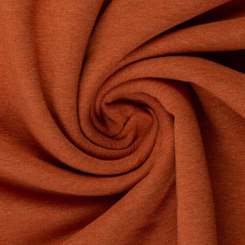 European Cotton Elastane Jersey, Oeko-Tex, Melange Terracotta