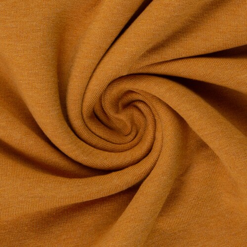 European Cotton Elastane Jersey, Oeko-Tex, Melange Ochre