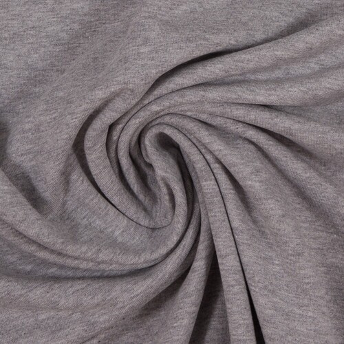 European Cotton Elastane Jersey, Oeko-Tex, Melange Light Grey