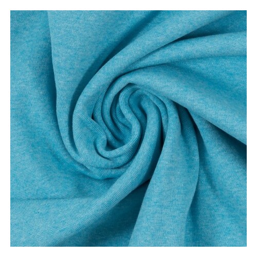 European Cotton Elastane Jersey, Oeko-Tex, Melange Turquoise